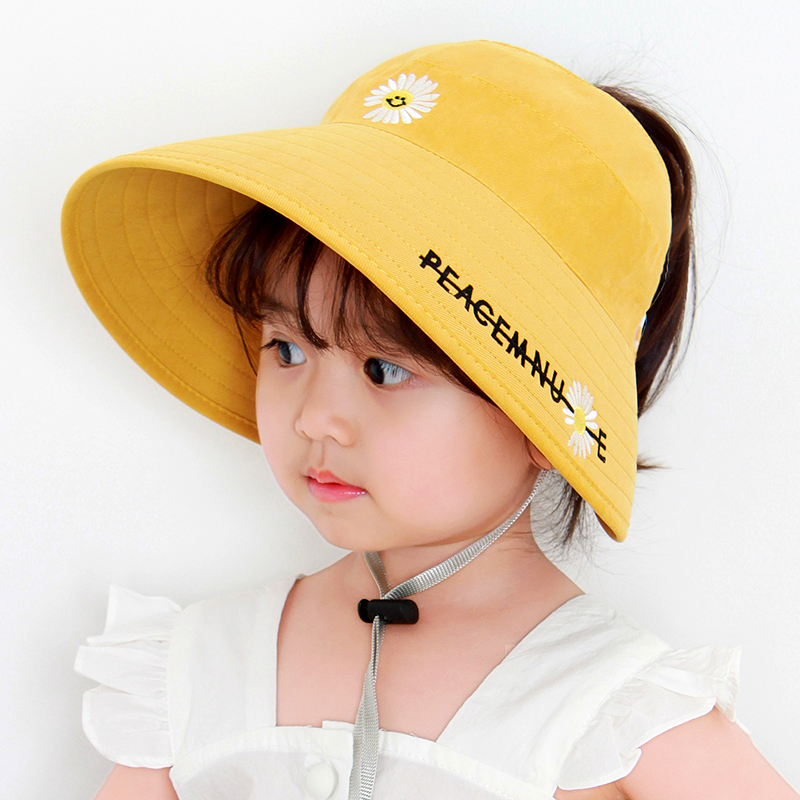 Children sunscreen cap Summer small daisy empty top hat lady male and female child hat princess baby sun hat sunhat sunhat