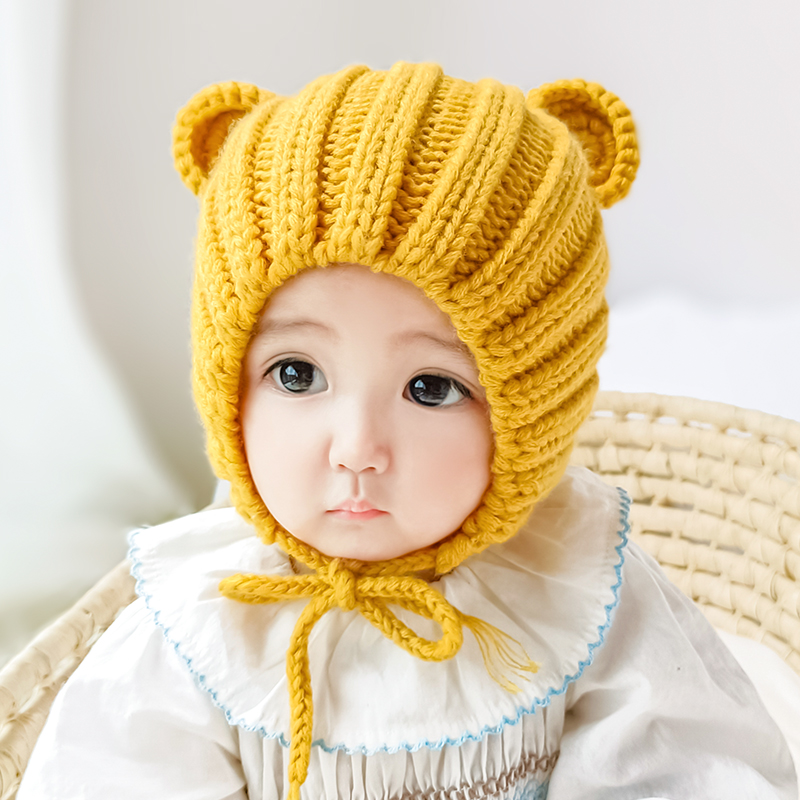 Baby hat autumn winter plus suede thickened with cute ear protective ear cap boy girl child child warm spring and autumn