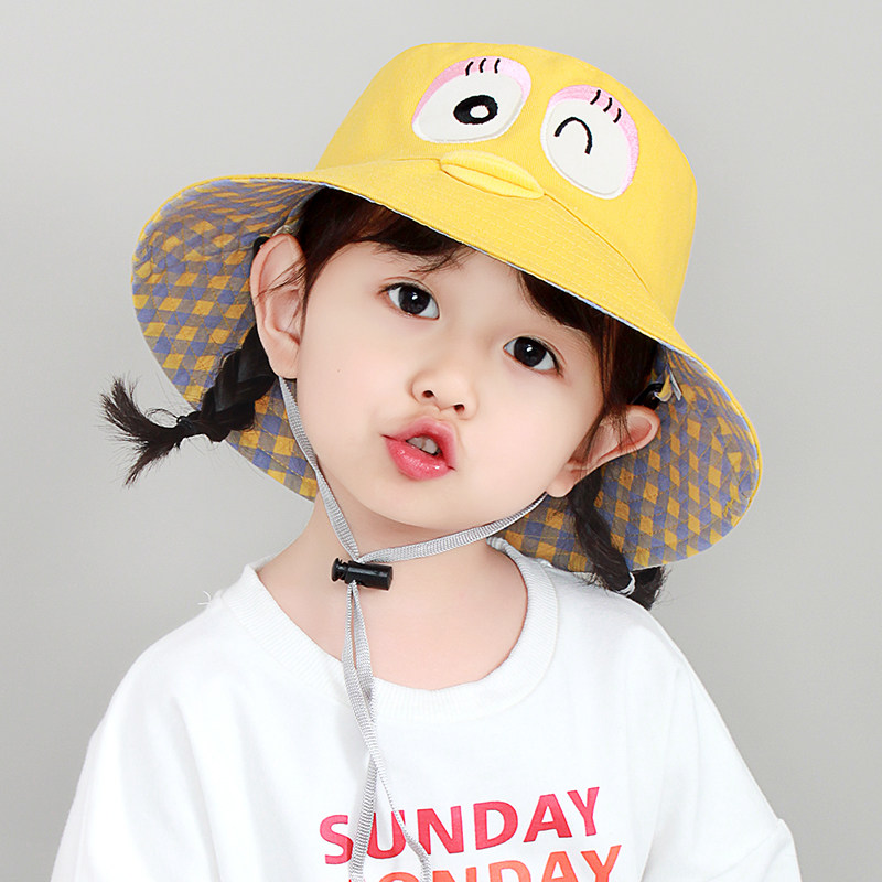 Children's fisherman hat spring and autumn baby kindergarten hat girls sunhat sunscreen hat summer boys sun hat