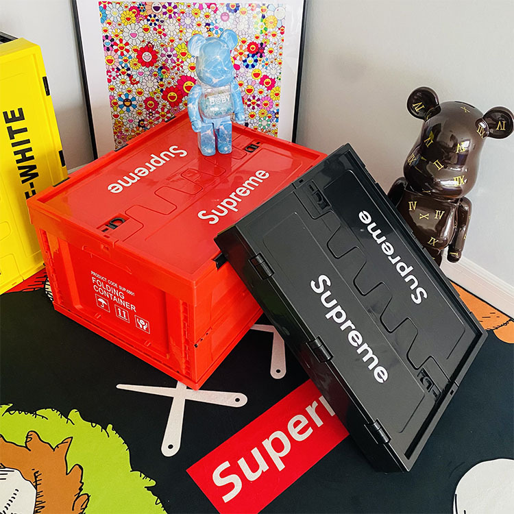 Suprem* Trendy Brand Storage Box, Car-Mounted Foldable Storage Box, Japanese-Style Trunk, Outdoor Home Toy Organizer Box Suprem* Trendy Brand Storage Box, Car-Mounted Foldable Storage Box, Japanese-Style Trunk, Outdoor Home Toy Organizer Box