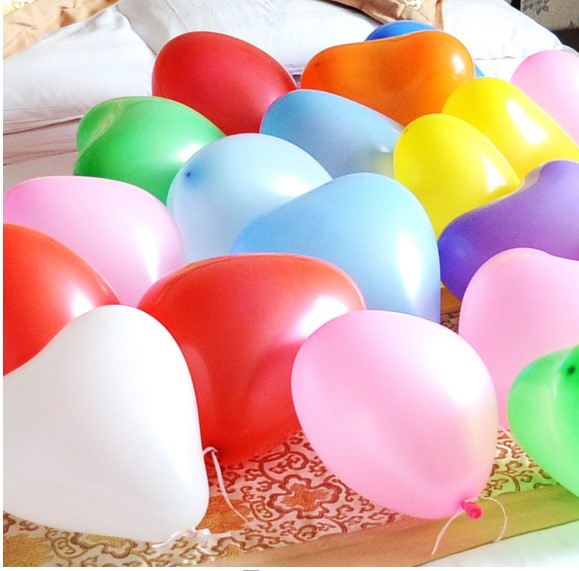 Wedding balloon latex thickened love shaped balloon Wedding wedding room decoration Birthday proposal creative peach heart type