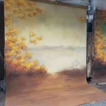 Shadow Building Wedding Dress Themed Hand-painted Background Pure Handmade Boutique Painting Art Background Cloth Photography Spray-painted Photo B