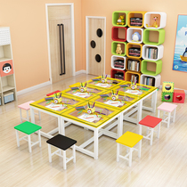 Elementary School Kindergarten Class Table And Chairs Students Training Table Handmade Painting Fine Art Tempered Glass Table Calligraphy Table Painting Table