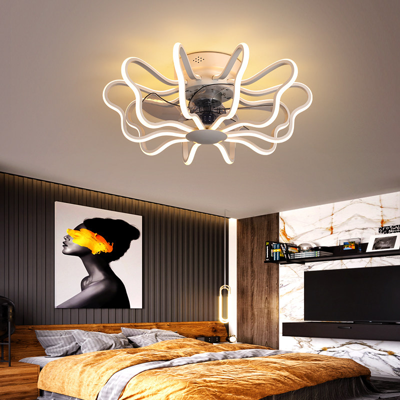 ceiling fan light ceiling fan light dining room living-room bedroom ultra-thin frequency conversion modern simple to highlight home integrated fan chandelia