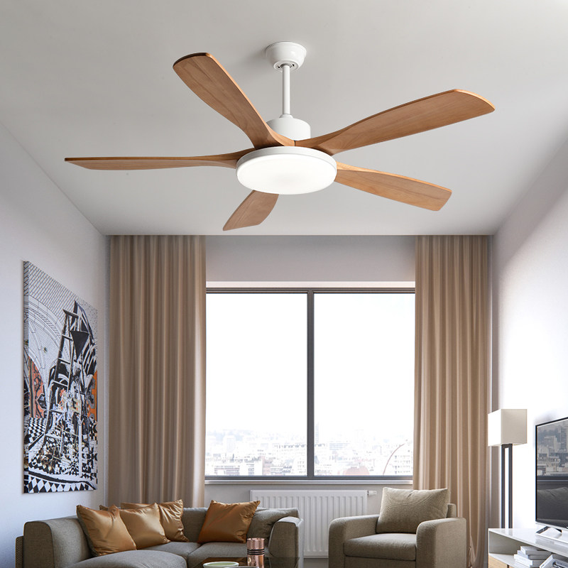 Ceiling fan light ceiling fan lamp Living room dining room Dining Room Solid Wood Light Lavish Frequency Conversion New Chinese Nordic Ceiling Fan Lamp Home Integrated Chandelia