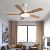 Fan lamp ceiling fan lamp living room restaurant solid wood luxury frequency conversion new Chinese style Nordic ceiling fan lamp household integrated pendant lamp