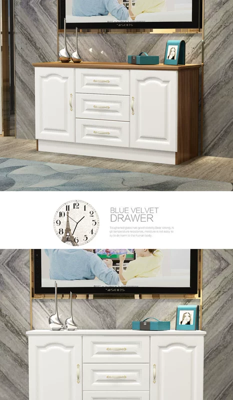 Tủ tivi gỗ đơn giản căn hộ nhỏ đơn giản tủ khóa trắng kết hợp tủ sàn phòng ngủ cao cấp Tủ tivi hiện đại tối giản - TV