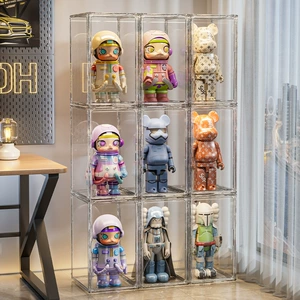 Bubble Mart глухая коробка для хранения витрина molly400 витрина пылезащитная высокая прозрачность большая домашняя витрина