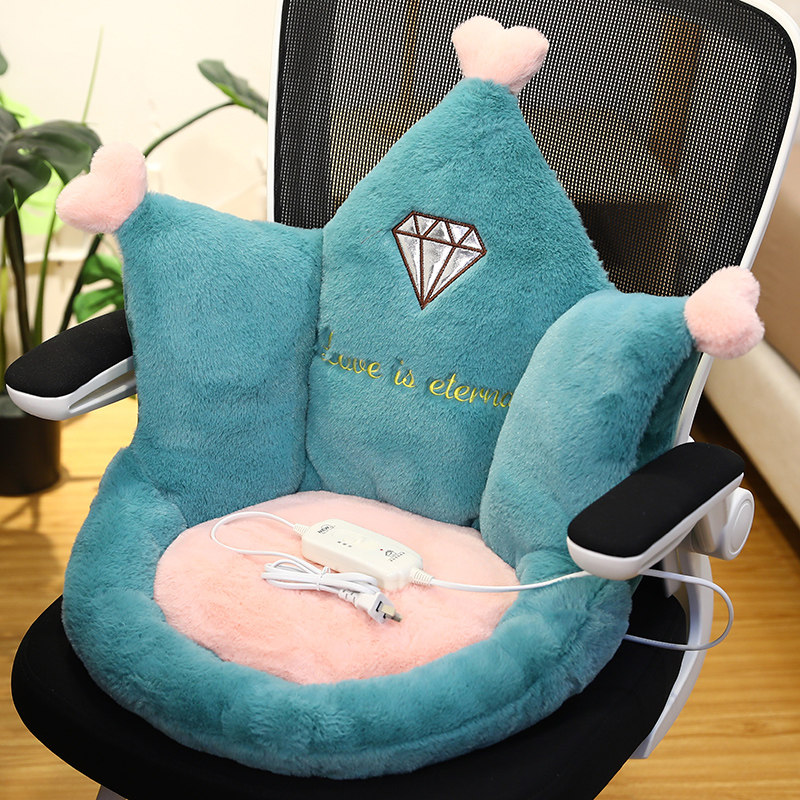 Winter heating office waist cushion with backrest cushion thickened heating anti-slip backrest integrated fart cushion?Chair cushion for the chair with a