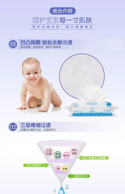 Otbaby em bé lau giấy mềm thế hệ thứ hai 100 em bé sơ sinh có nắp túi lớn khăn giấy ướt 5 gói 80 ​​bơm - Khăn ướt