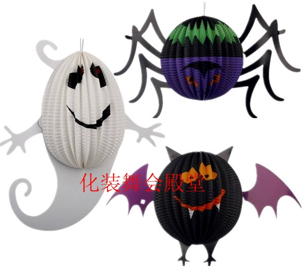 Halloween cos trang trí đạo cụ cung cấp đèn lồng bí ngô ba chiều hình cầu bat ma nhện đèn lồng giấy - Sản phẩm Đảng / Magic / Hiệu suất