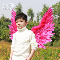 Childrens feather angel wings wedding flower children dress up stage show Wings 100 days photography props