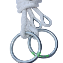 Rhyme wrought iron galvanized rings fitness gymnastics with rings matched with coarse chinlon cotton rope