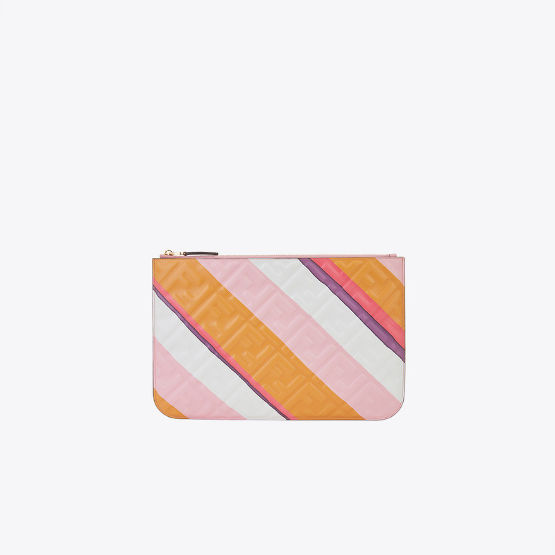 Fendi Women's Ff Monogram Logo Embossed Fashion Color-Blocked Clutch Long Wallet Card Holder 8N0186