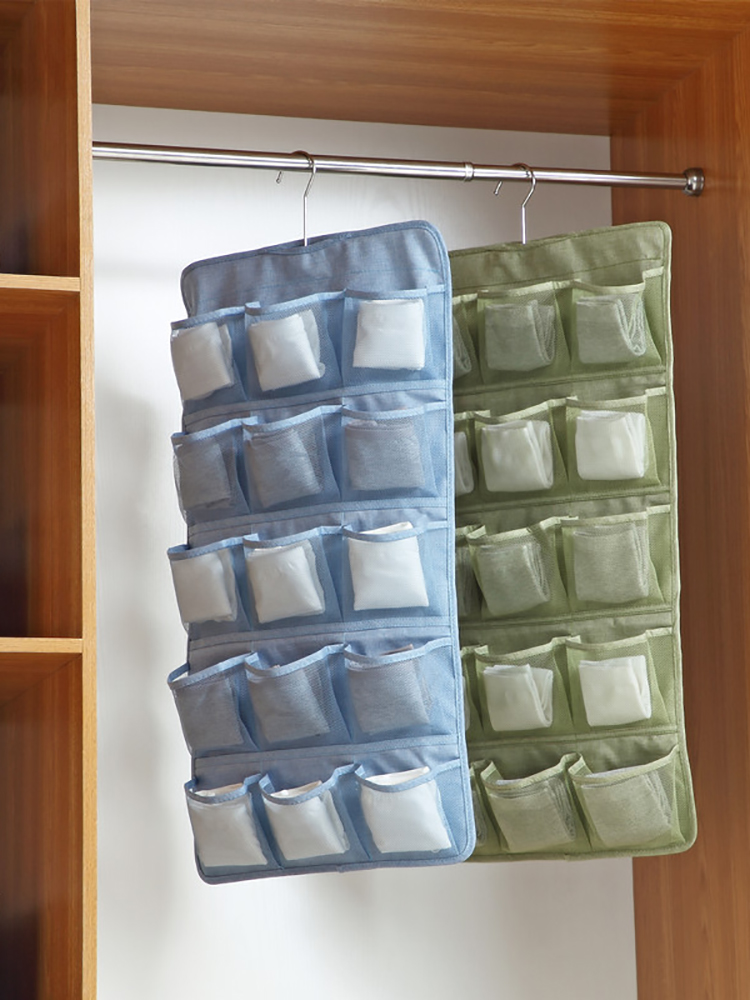Underwear storage hanging bag Double-sided hanging storage bag Wardrobe wall hanging bag Household socks dormitory artifact