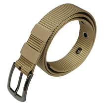 Belt mens porous nylon canvas waistband width 3 7cm wide 16 eye buttons thick pin buckle simple belt