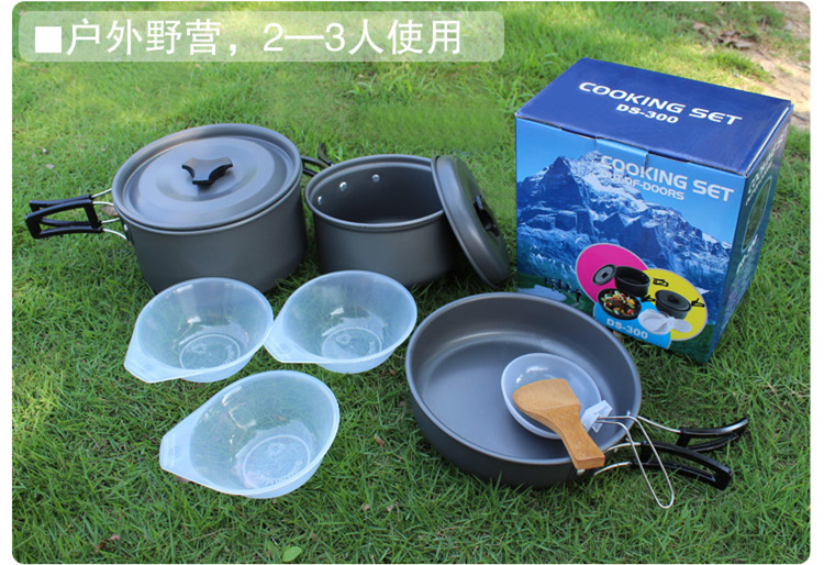 Nồi chống dính ngoài trời DS-300 Bộ đồ cắm trại dã ngoại ngoài trời chuyên nghiệp - Bếp lò / bộ đồ ăn / đồ nướng dã ngoại giá bếp ga mini namilux