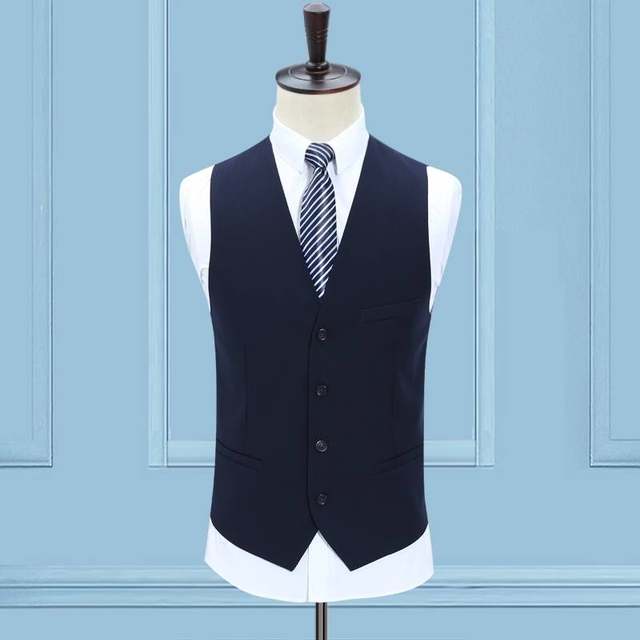 ເສື້ອກັນໜາວຊາຍດ່ຽວພາກຮຽນ spring, ດູໃບໄມ້ລົ່ນແລະລະດູຫນາວ vest slim fit Korean suit business casual suit vest vest trend
