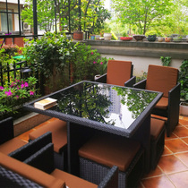Outdoor table and chair courtyard rattan chair Villa outdoor balcony table and chair outdoor terrace Leisure Garden creative rattan table and chair