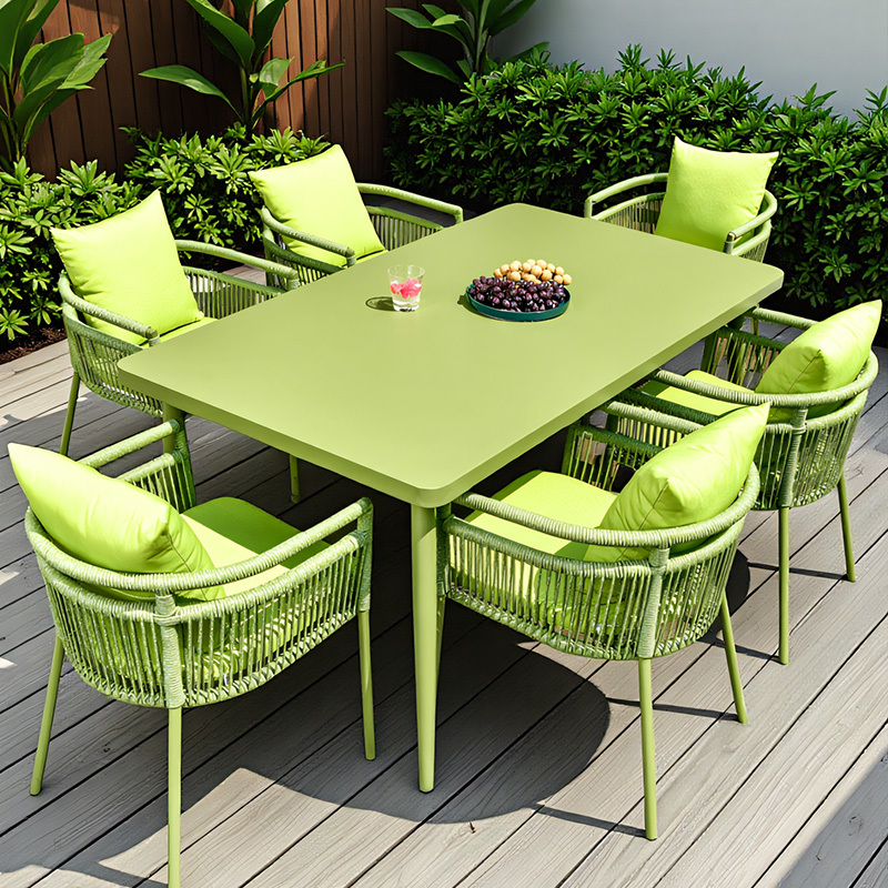 Outdoor Tables and Chairs, Courtyard Garden Terrace Villa, Nordic Style B&B Hotel Leisure Tables and Chairs, Outdoor Rope Tables and Chairs