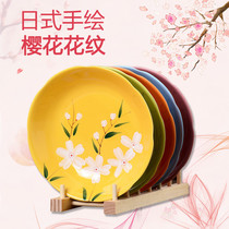 Ceramic plate 8-inch deep plate Rice plate dish plate soup plate Fruit plate Japanese painted tableware creative ceramic plate plate