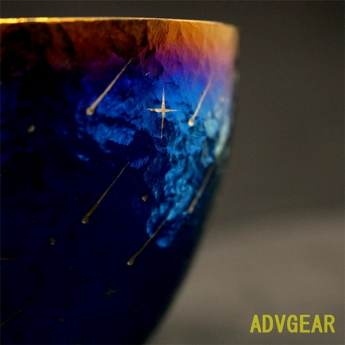 51783 Advgear White Wine Peing Tea Cup Double -Slayer Titanium Cup Cup Carging Carving Japan Импортная Япония