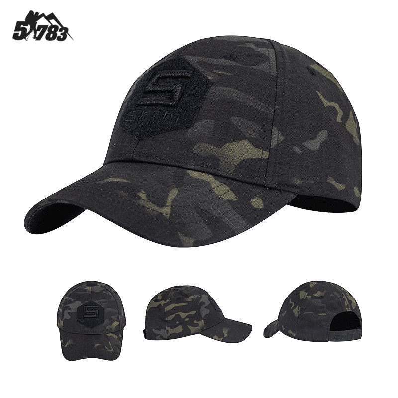 51783 51783 2017 New Pinned Dark Camouflated Tactical Baseball Cap Special Soldier Hat Men's Work Training Duck Tongue Cap Running Nihat