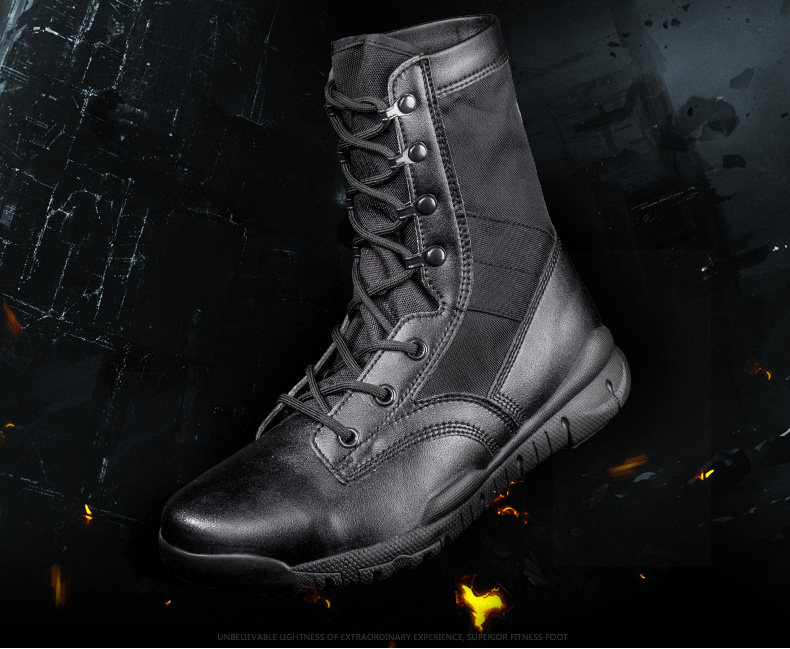 Bottes militaires pour homme - lumière - Ref 1397891 Image 8