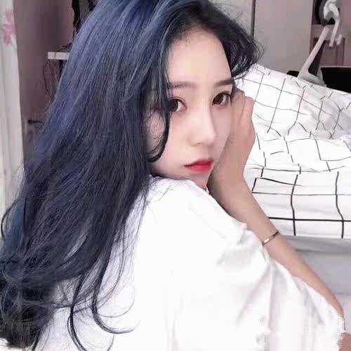 Douyin blue dye cream micro-tide color hair dye cream without fading hair dye blue black net red one step in place 2019
