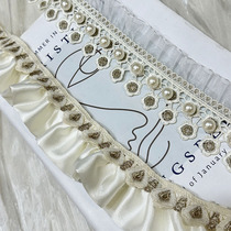 Curtain lace handmade pearl embroidery water-soluble edge window screen side patchwork lace home decoration accessories ruffles