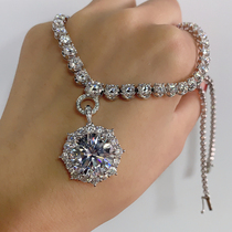18K Mosan Diamond luxury diamond necklace luxury atmospheric necklace dinner wedding ring necklace dual use