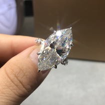18K platinum Mozambique diamond ring 13 karat Marquise mo sang shi line drill 8 karat 6 karat custom