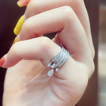 Moissanite ring tassel tail ring personality irregular shaped diamond female ring 18k platinum ring