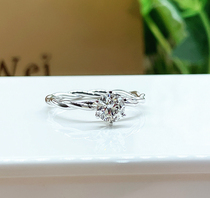 CVD cultivation drill laboratory artificial diamond ring 60 points wedding diamond ring 18k platinum diamond ring