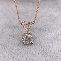18K Moissanite micro inlay pendant fashion personality V-shaped bull head necklace pendant women rose gold necklace choker