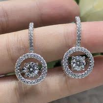 D color 18K Mozambique diamond stud earrings ear hook smart paragraph wild qi zhi kuan 1 karat customizable