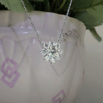 D color 18K moissanite necklace Classic eight round a diamond six claw sunflower necklace flower diamond choker