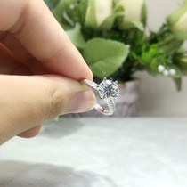 Moissan stone ring diamond ring micro-set 6 claws 18K white gold color gold engagement wedding carat features womens custom models