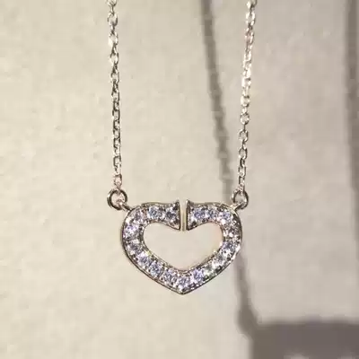 18K white gold gold diamond pendant heart-shaped natural diamond neck with 18K gold chain Liu Tao necklace