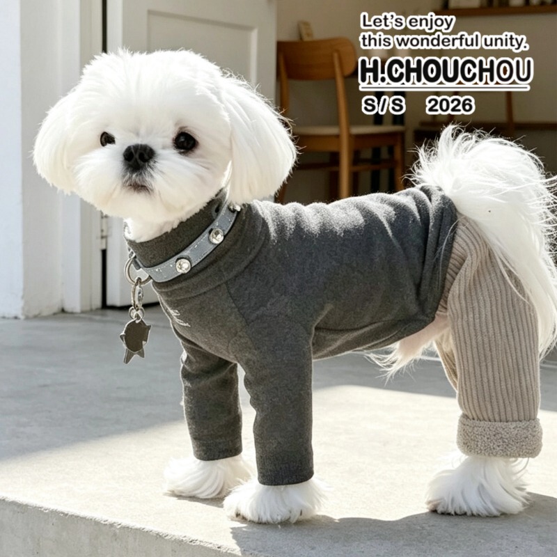 Chouchou 2026 New Small Dog Clothes Autumn and Winter Four-Legged Outfit Teddy Bichon Schnauzer Pet Jumpsuit