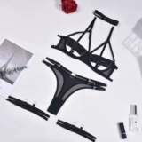 Сексуальный комплект, портупея на ногу, поддерживающая униформа, нижнее белье, европейский стиль, 4 предмета