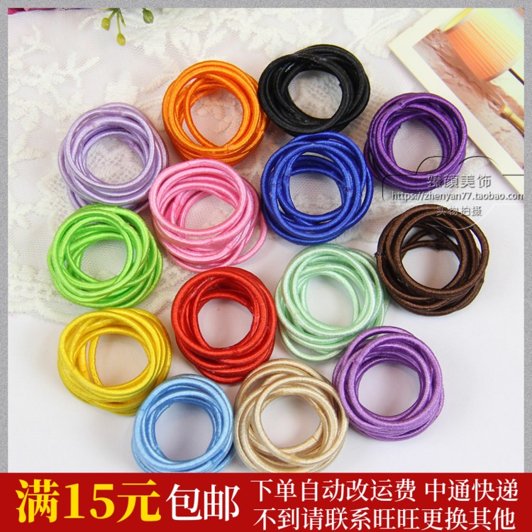 10 Korean children thumb leather gluten fingers coarse fun base hair ring to beat bottom leather gluten female baby hair rope