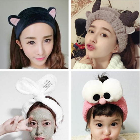 Antler cat ear rabbit ear hairband hair band cute face wash mask ball ball hair bundle Gao Junxi
