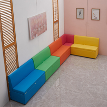 Early Education Center waiting area sofa training institution corridor card seat club house replacement shoe stool