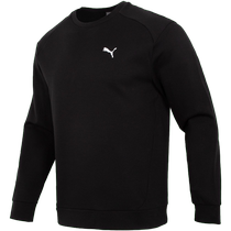 PUMA black round neck sweatshirt mens running training sportswear casual loose long-sleeved pullover 678368