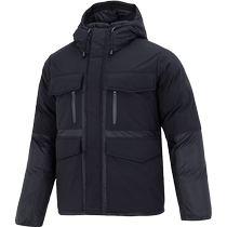 Under Armor UA Black Hooded Down Jacket Mens Outdoor Workwear Cotton Feather Sportswear Casual Warm Jacket