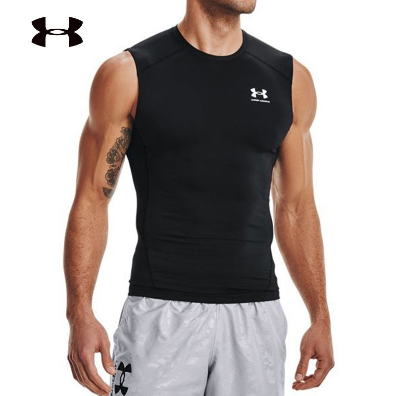 UA Anderma Official Web Black Round Collar Sleeveless T-shirt Men's New Fitness Trainer Sportswear Sportswear Vest-Taobao