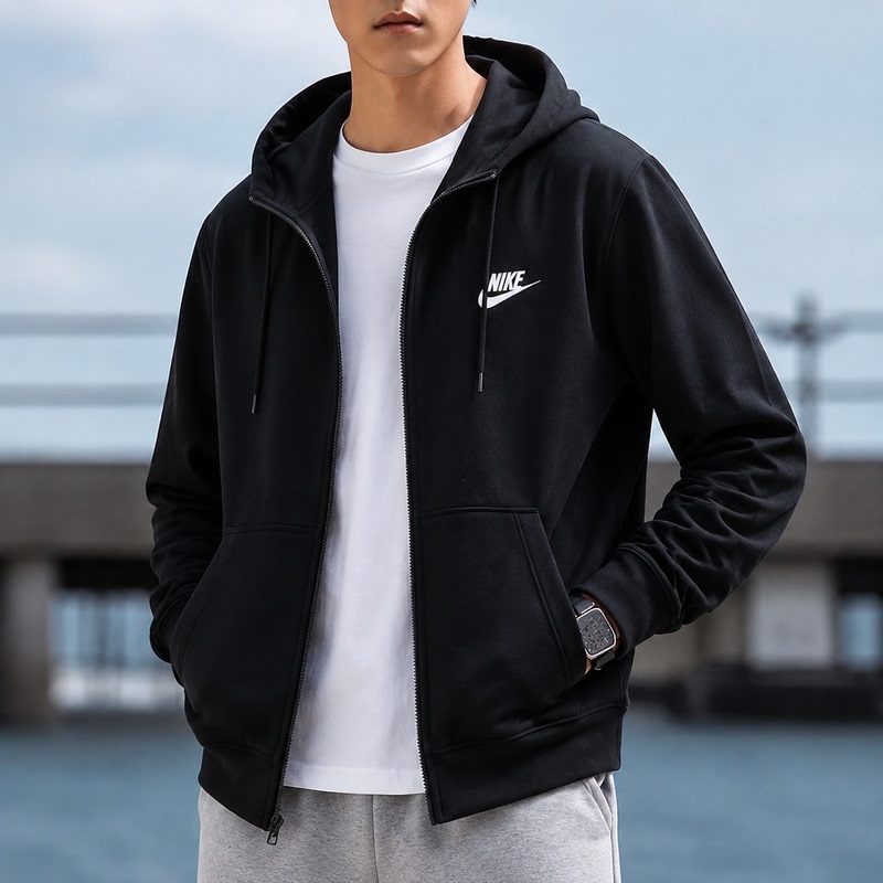 Lucky Leaf | Nike Men's Authentic Jacket 2026 Spring and Autumn Hooded Sportswear Knitted Jacket Men's Sweatshirt