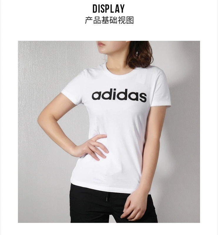 Adidas Adidas Womens 2019 Mùa hè mới Quần áo thể thao nửa tay áo cổ tròn tay ngắn DW7943 - Áo phông thể thao