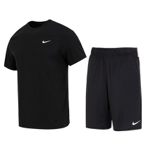 Nike mens sports suit 24 summer new quick-drying short-sleeved T-shirt sweatpants five-quarter pants shorts two-piece set